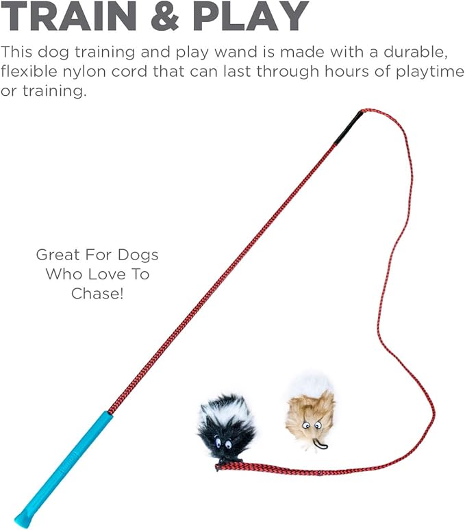 Outward Hound Tail Teaser Durable Dog Wand with Soft Plush Toys