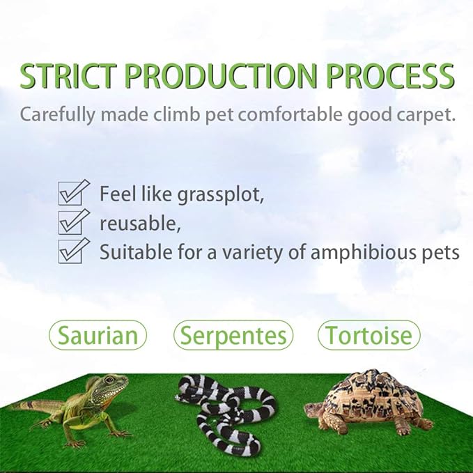 Reptile Carpet 4pcs Terrarium Substrate Liner Pet Habitat Bedding Soft Green Mat for Bearded Dragon Lizards Gecko Chamelon Iguana Turtles Snakes (19.7" x 11.8")