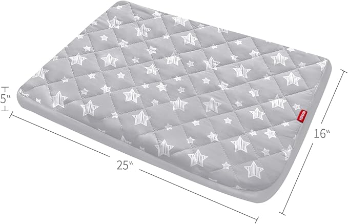 Dog Bed Covers Replacement Washable Pet Hair Easy to Remove, Waterproof Dog Bed Covers Noiseless Quilted, Pet Bed Cover Lovely Grey Star Print, Puppy Bed Cover 16x25 Inches, for Dog/ Cat, Cover Only