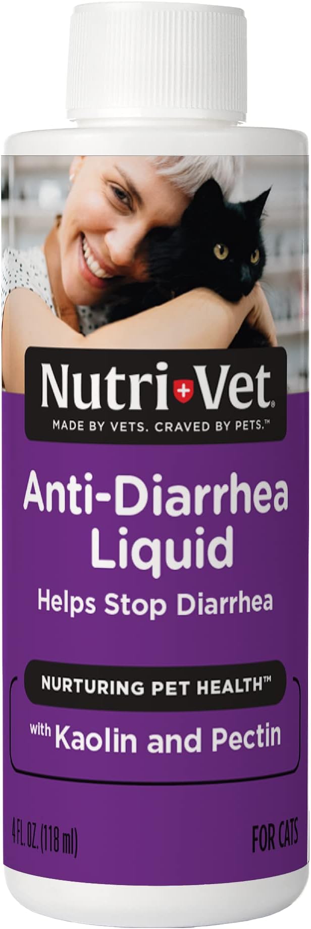 Nutri-Vet Anti Diarrehea Liquid for Cats | Detodxifying Agent Works Against Bacterial Toxins | 4 Ounces