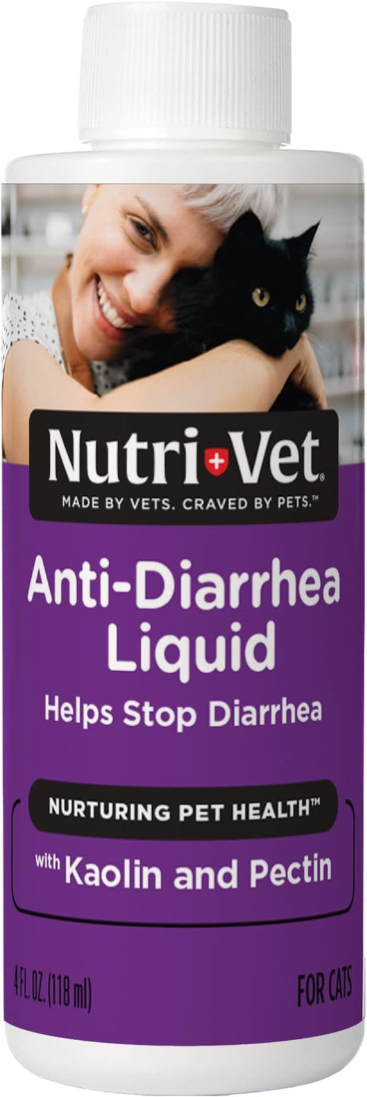 Nutri-Vet Anti Diarrehea Liquid for Cats | Detodxifying Agent Works Against Bacterial Toxins | 4 Ounces