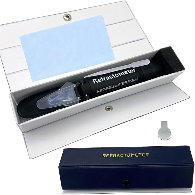 Professional Refractometer Saltwater Aquarium,High Accuracy Salinity Tester for Saltwater Aquarium, Marine Monitoring,Fish Tank 0-100 PPT with Automatic Temperature Compensation (ATC)
