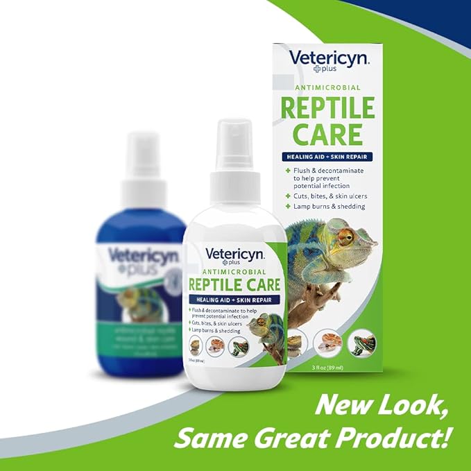 Vetericyn Plus Reptile Wound Care Spray | Reptile Skin Repair, Help Care for Reptile Wounds, Including Scale Rot, Lamp Burns, and Shedding. 3 Ounces