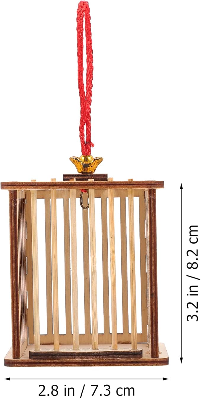 Wooden House Square Grasshopper Cage Habitat Cricket Box Critter Breeding Cages Hanging Insert Cage for Grasshopper Crickets Small Pets