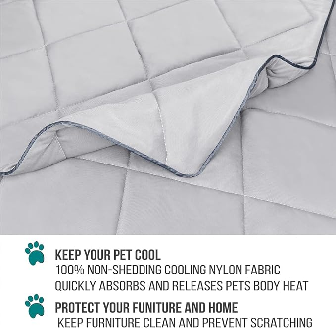 PetAmi Premium Cooling Dog Blanket | Lightweight Fluffy Pet Throw Blanket Bed Cover for Dogs, Cat, Puppies | Pet Blanket Furniture Protector Couch Sofa | Reversible Fuzzy Cozy | 29x40, Light Grey