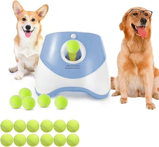 Automatic Ball Thrower for Dogs, Small Dog Ball Launcher with Free 12 PCS Mini Balls, Three-Speed Control Interactive Dog Fetch Machine Toy for Dogs (Ball Thrower for Dogs)