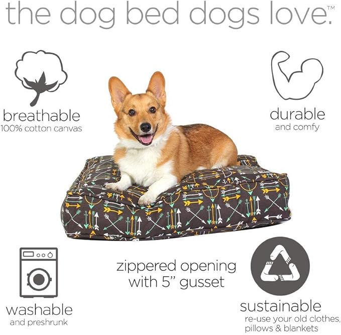 Molly Mutt Medium to Large Dog Bed Cover - Lion’s Roar Print - Measures 27”X36”X5’’ - 100% Cotton - Durable - Breathable - Sustainable - Machine Washable Dog Bed Cover