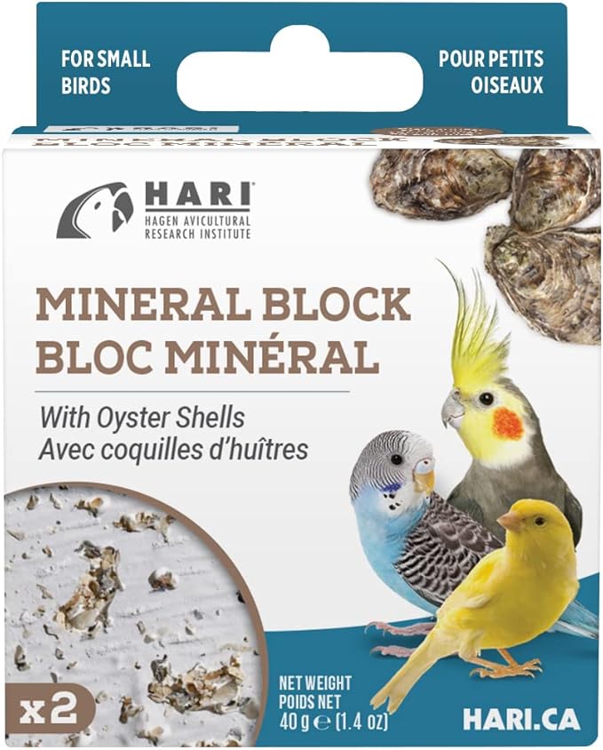 Hari Mineral Block for Birds with Oyster Shells, Calcium Supplement Bird Treat