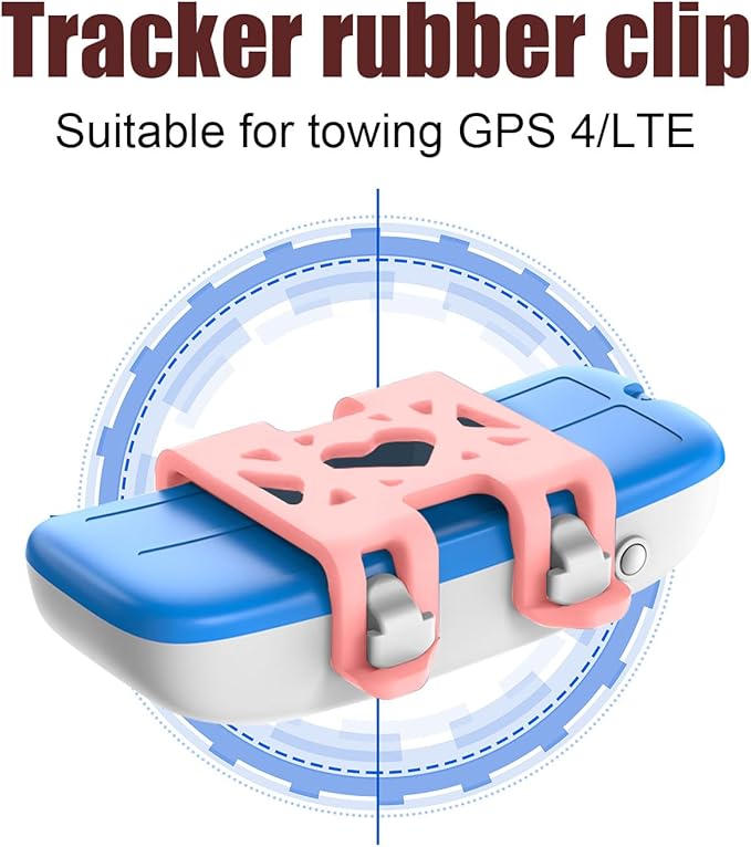 4pcs Tracker Attachment Clips, GPS Dog Tracker Silicone Cover Tracker Accessories for Dog Activity Tracker Parts Replacement (Pink)