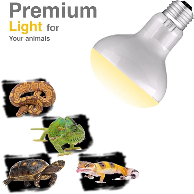 Reptile Heat Bulb Lamp, 1-Pack 100W Daylight Basking Spot, Bearded Dragon/Turtle/Lzard/Gecko Light Bulb, UVA Heat Lamp, Basking Light for Reptiles