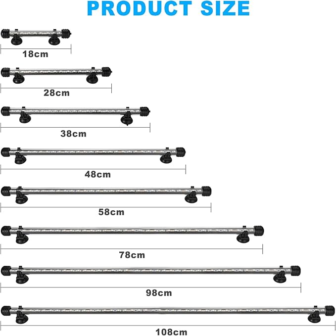 GreenSun Fish Tank Aquarium Light: Submersible Led Lamp - 30 Inch Waterproof Strip Spotlight with APP Control