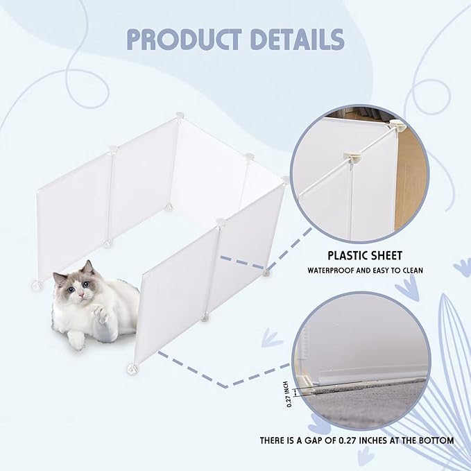 MEEXPAWS Extra Large Cat Litter Box Enclosure Splash Guard L27×W20×H17 in| Easy Clean (2 Set)