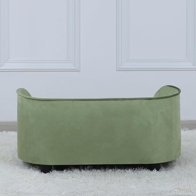 Dog Sofas and Chairs for Small Pet/Cat Sofa Chair with Velvet Fabric/Pet Sofa Bed with Comfortable Washable Cushion/Dog Bed for for Small Dog Rest Using (Green)