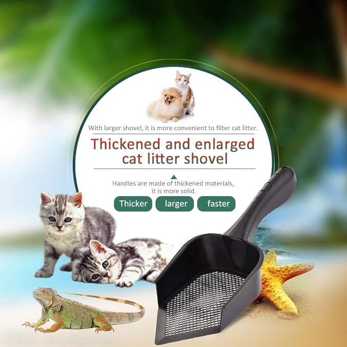 Cat Scooper Fine Sand Sifter Kitty Litter Scoop Sifter Kitty Litter Shovel Pointed End Cat Litter Scoop Pet Reptile Terrarium Bedding Litter Cleaner Corner Scoop Pet Poop Net Shovel Kit