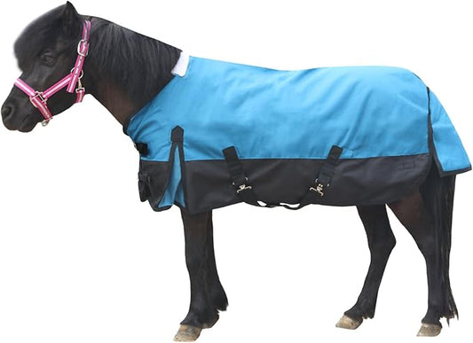 Mini Horse/Pony/Foal/Miniature Size 36"-51" Lightweight Waterproof & Breathable 1200 Denier Turnout Blanket with No Filling Peacockblue 45"