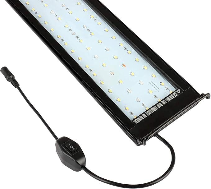 LED Aquarium Light, Full Spectrum Fish Tank Led Light with Aluminum Alloy Shell Extendable Brackets (48-54 in)