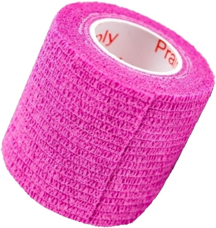 2 Inch Vet Wrap Tape Bulk (Fuchsia) (Pack of 24) Self Adhesive Adherent Adhering Flex Bandage Grip Roll for Dog Cat Pet Horse