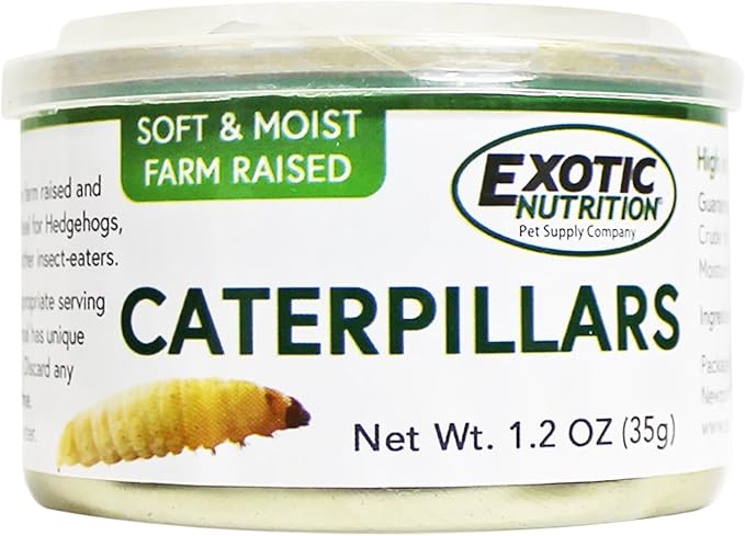 Canned Caterpillars (1.2 oz.) - Healthy High Protein Insect Treat - Hedgehogs, Sugar Gliders, Reptiles, Wild Birds, Chickens, Lizards, Bearded Dragons, Skunks, Opossums, Fish, Amphibians, Turtles