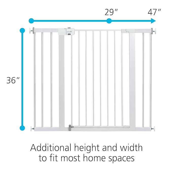 Safety 1st Extra Wide Baby Gate with Door: Premium Child Safety Gate, Extra Tall Baby Gate, Easy Installation, 36" Tall & Wide, Fits Between 29" and 47"