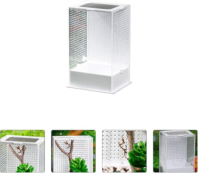balacoo Magnetic Acrylic Reptile Breeding Box Terrarium Cage Tank for Tarantula Scorpion Sling Isopods Lizards Mantis