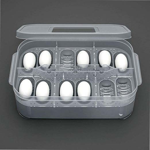 Reptile Egg Incubator Professional Hatcher Hatching Box Case Tray Plastic Breeding Incubator for Hatching Snake,Lizards, Reptiles,Gecko(12 Slots Without Thermometer)