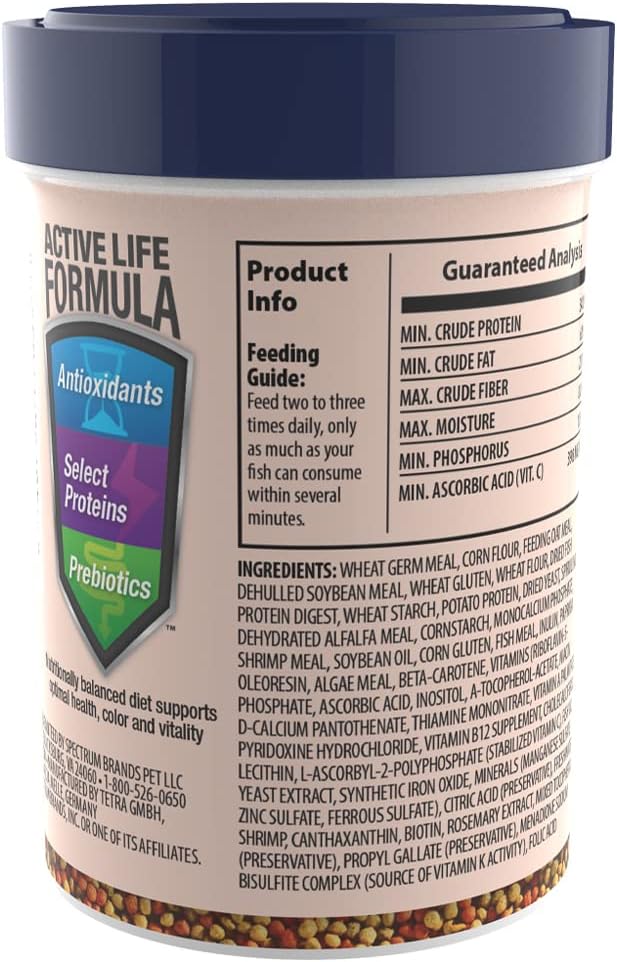 Tetra Goldfish Variety Pellets, Balanced Diet, 1.87 Ounce