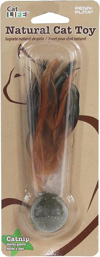 Penn-Plax Cat-Life Natural 5-Piece Toy Bundle for Cats – Contains Silvervine and Compressed Catnip – 2 Wands, 1 Pack of Silvervine Sticks, and 2 Birdies
