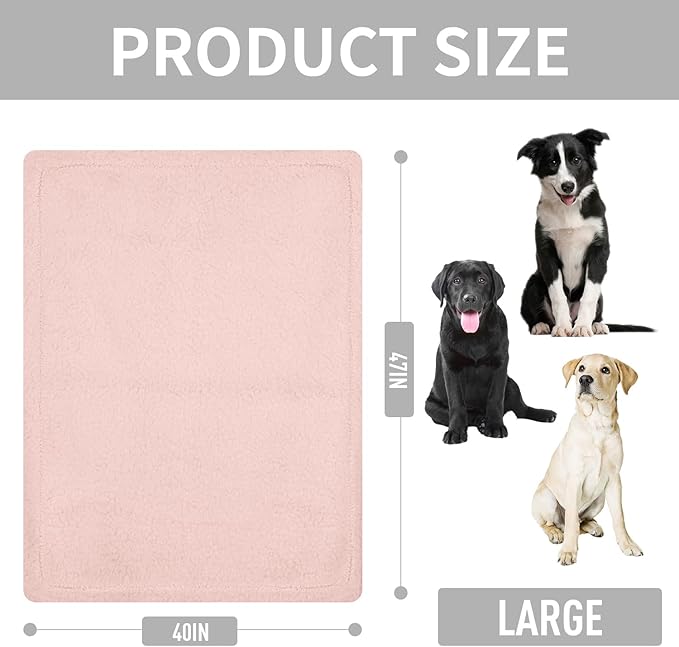 furrybaby Premium Fluffy Fleece Dog Blanket, Soft and Warm Pet Throw for Dogs & Cats (Large (40x47in), Pink Double Layer Blanket)