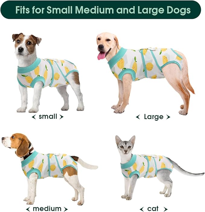 Kuoser Recovery Suit for Dogs Cats After Surgery, Professional Pet Recovery Shirt Dog Abdominal Wounds Bandages, Substitute E-Collar & Cone,Prevent Licking Dog Onesies Pet Surgery Recovery Suit