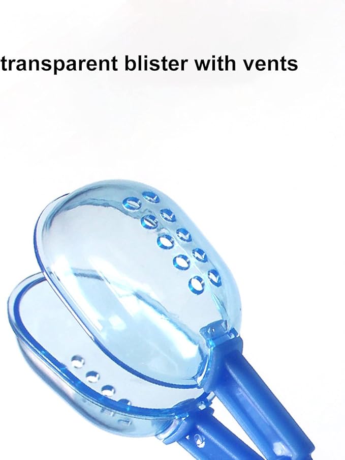 GLOGLOW Reptile Feeding Tool, Reptile Feeding Clamp Reptile Feeding and Cleaning Tool Reptile Poop Scoop with Vents for Tortoise (Blue)