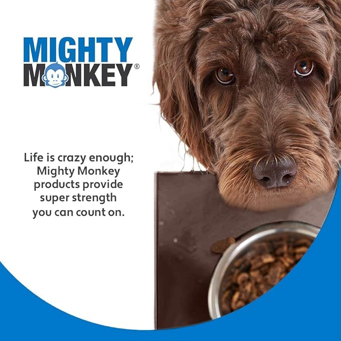 MIGHTY MONKEY 100% Waterproof Dog Food Mat, Raised Edges Silicone Pet Feeding Placemat for Cat, Dogs, Pet Bowls, High Lipped Tray Prevents Water Spills, Food on Floor, Dishwasher Safe, 24x16, Brown