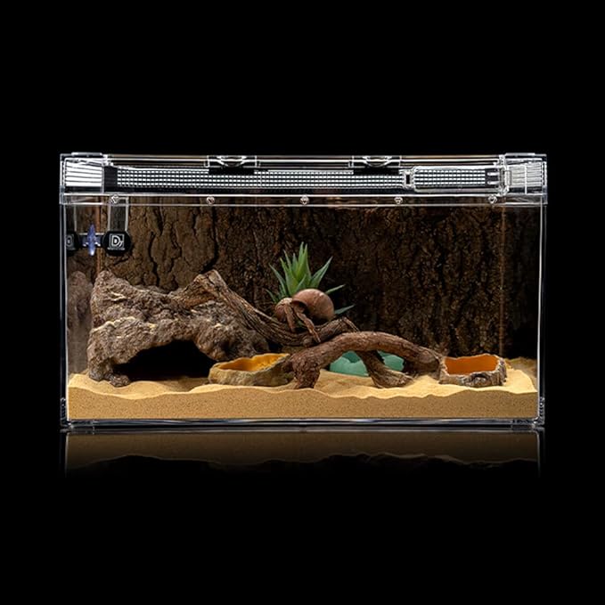 Reptile Simulation Rock Cave Hideouts Terrarium Habitat Décor Bearded Dragon Hideout for Turtles Lizards Snakes Crab (Large)