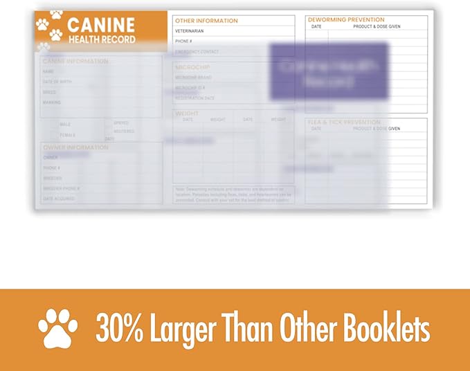 Good|Harbor® Pet Supplies | (50 Pack) Premium Canine Health Record 6x4 Inch Booklets | Dog Vaccines Large Records - Puppy Shot Vaccination Brochure