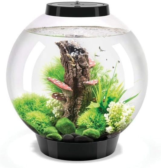 biOrb Classic 30 Acrylic 8-Gallon Aquarium with Multi-Color Remote-Controlled LED Lights Modern Tank for Tabletop Display, Black