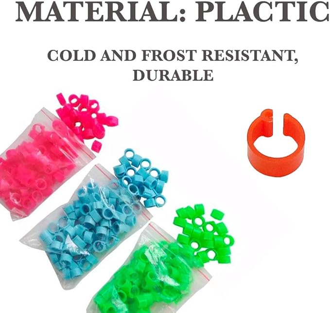 100PCS Chicken Leg Bands for Chickens 8mm Chicken Bracelet 10 Colors Goose Bands Poultry Leg Bands Chicken Charms Leg Bands Bird Ankle Band Racing Pigeon Bands Plastic Multi Color Foot Band Clips