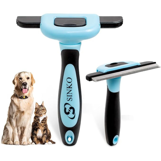 Sinko Deshedding Dog Brush -Professional Dog Deshedding Brush, Dog Brush for Shedding, Pet Deshedding Tool, Cat Deshedding Brush, Fur Deshedding Brush, Pet Hair Remover for Cats and Dogs (Blue)