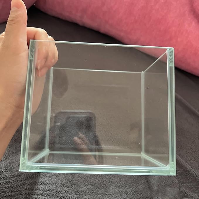 Small Nano Tall Rimless Tank, Small Glass Fish Tank, Small Betta Fish Tank, Small Aquarium, min Aquarium, Betta Tank (0.7 Gallon 5.9X 4.3x5.1inch/15 * 11 * 13cm)