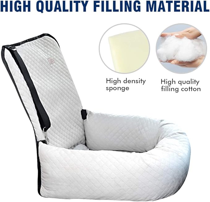 Dog Car Seat Pet Booster Seat Pet Travel Safety Car Seat,The Dog seat Made is Safe and Comfortable, and can be Disassembled for Easy Cleaning (Beige)