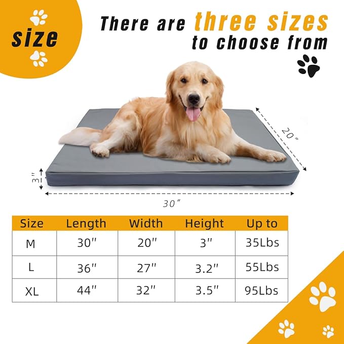 Pet Bed Cover XL 44x32x3.5'' Dog Bed Covers Waterproof Dog Bed Covers Large Dog Bed Washable Removable Cover Dog Bed Covers Replacement Washable Dog Bed Covers with Zipper,Grey