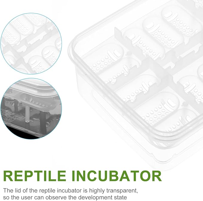4pcs 16 Grids Reptiles Eggs Incubator Tray - Transparent Reptile breeding Incubator, Crawling Pet Breeding Tank for Snake, Lizards Incubator Supplies