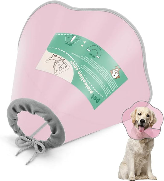 Supet Dog Cone Adjustable Pet Recovery Collar for Large Medium Dogs After Surgery Dog Protective Cone Collar