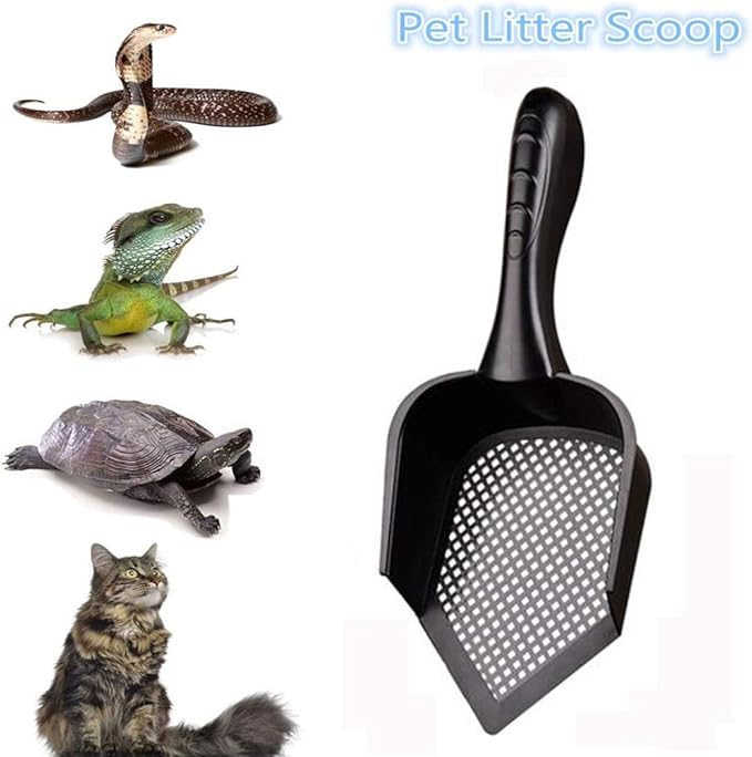 Cat Scooper Fine Sand Sifter Kitty Litter Scoop Sifter Kitty Litter Shovel Pointed End Cat Litter Scoop Pet Reptile Terrarium Bedding Litter Cleaner Corner Scoop Pet Poop Net Shovel Kit