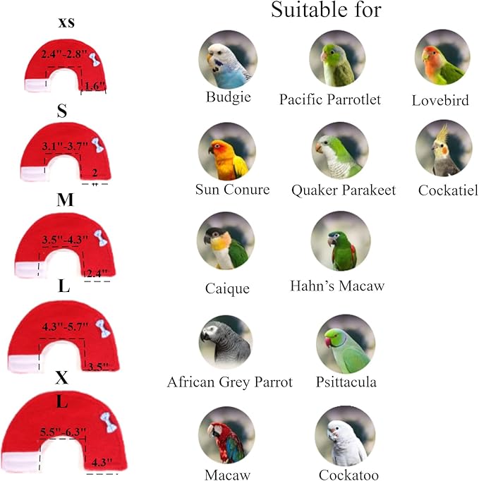 Bird Collar - Anti-Bite Elizabethan Recovery Cone Feather Plucking Protector Skin-Friendly Neckwear for Parakeets Conures Cockatiels and Small Animals Chinchilla Hamster (XS,3 Packs)