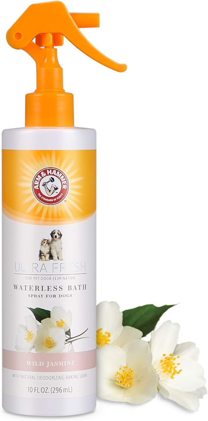 Arm & Hammer for Pets Ultra Fresh Waterless Bath Spray for Dogs in White Jasmine Scent | Dry Dog Shampoo, Dog Spray | Waterless Dog Shampoo and Dog Deodorizing Spray, Dog Spray Deodorizer Perfume