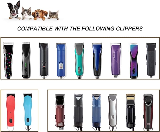 10W+7FW+5FW+4FW Detachable Dog Grooming Wide Blades,Cut Length 1/16"(1.5mm) to 3/8”(9.5mm) Compatible with Andis,Oster A5,Wahl KM10 Series Clippers,4 Pack