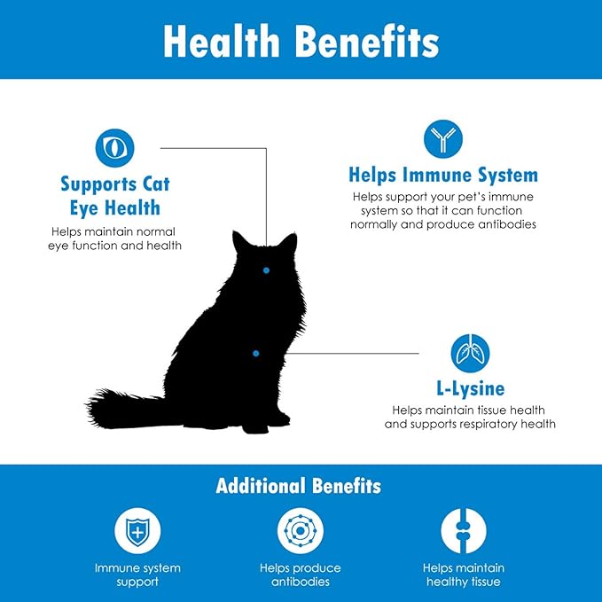 L-Lysine Gel for Cats - Immune System Support - Supplement Support for Healthy Tissue, Respiratory, and Vision - Salmon-Flavored - Made in The USA - 5 oz (6 Pack)