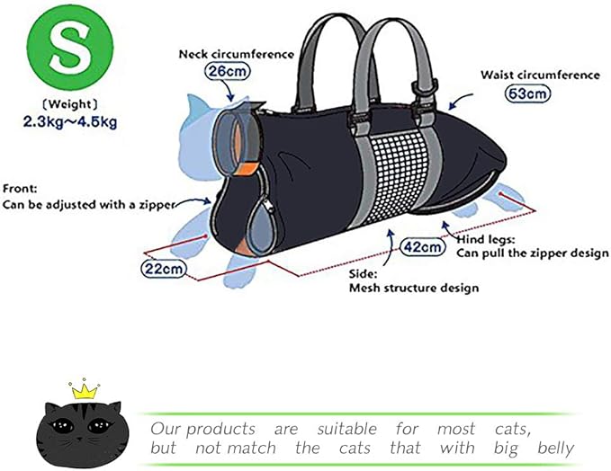 Cinf Cat Nail Clipping Cleaning Grooming Restraint Bag No Scratching Biting for Bathing Nail Trimming Injecting Examining