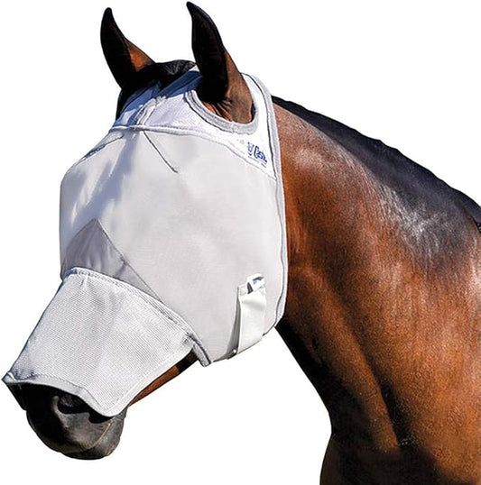 Cashel Crusader Horse Fly Mask with Long Nose, Grey, Horse