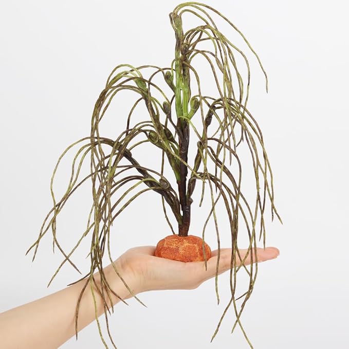 Reptile Terrarium Decor Plants, Bearded Dragon Tank Accessories fit Crested Gecko Leopard Lizard Chameleon Ball Python Snake Frog - Fake Forage Grass Plants