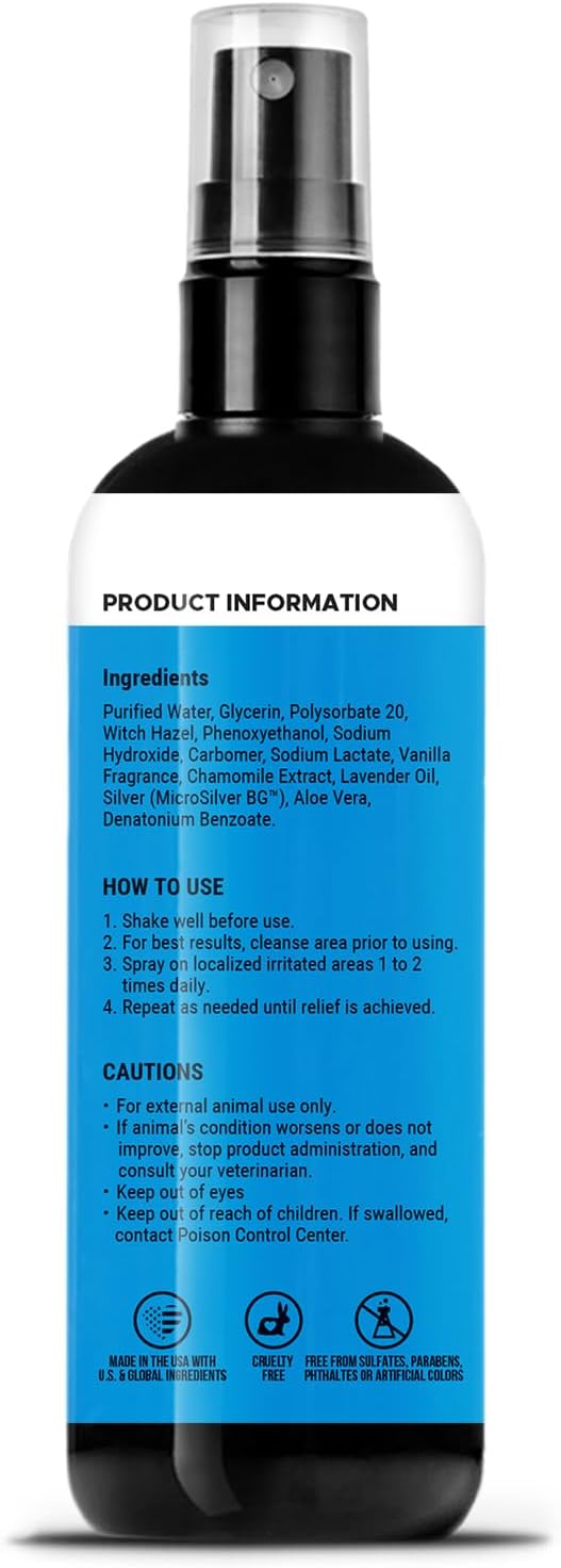 Pet Honesty Restore + Soothe Hot Spots Spray for Dogs & Cats, Gentle on Sensitive Skin, Soothes Itching, Irritation (Lavender) - 4oz